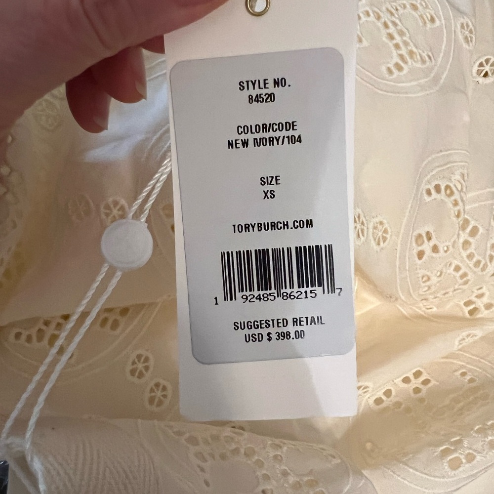 NWT Tory Burch Swim Coverup Lace Dress Tunic in New Ivory Size XS - Picture 2 of 3